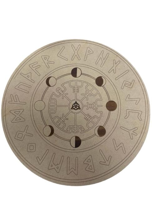 Tavola divinatoria Futhark in legno 20 cm