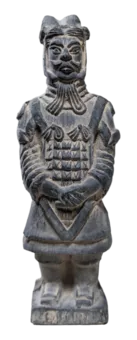 Statua Guerriero in Terracotta Nera 12 cm