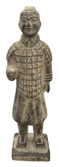 Statua Guerrieri Neri con Armatura in Terracotta 22cm