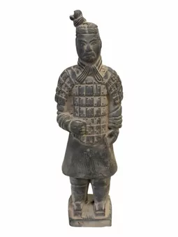 Statua del guerriero di terracotta nera 22 cm