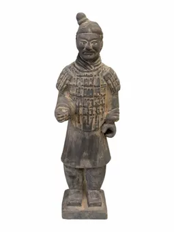Statua del guerriero in terracotta nera 25 cm