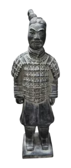 Statua Guerriero in Terracotta Nera 25 cm