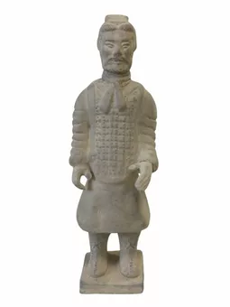 Statua del Guerriero Nero con armatura in terracotta, 26 cm