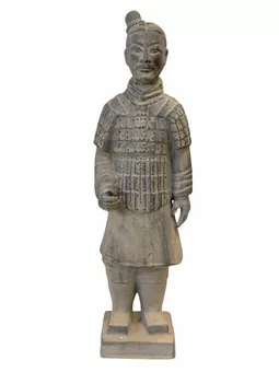 Statua del guerriero in terracotta nera 35 cm