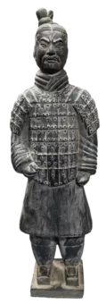 Statua Guerriero in Terracotta Nera 50 cm