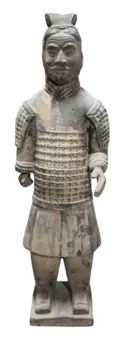 Statua Guerrieri Neri con Armatura in Terracotta 50cm