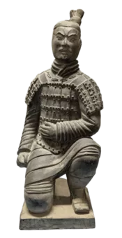 Statua Arciere Inginocchiato Nero in Terracotta 35 cm