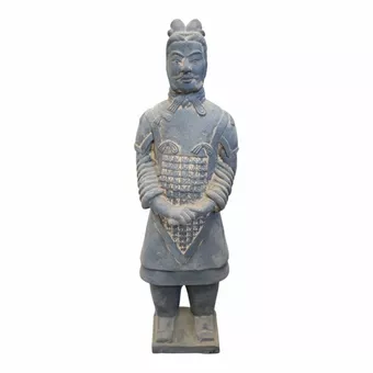 Statua del generale in terracotta nera, 50 cm