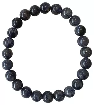 Bracciale Cordierite Lolite AA perline 8mm