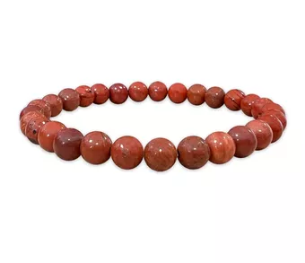 Bracciale in Diaspro Rosso A perle 6-7mm