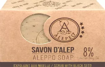 Sapone d'Aleppo alepeo esfoliante con nigella 8% 100g