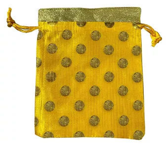 Piccola borsa in raso giallo, confezione da 48 pezzi