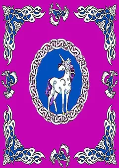 Arazzo Arabesk unicorno rosso