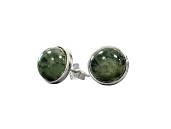 Orecchini in argento 925 con agata muschiata AA 8 mm