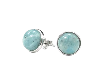 Orecchini in argento 925 Amazzonite AA 8mm