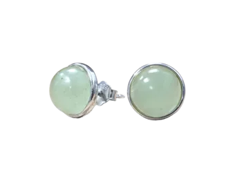 Orecchini in argento 925 con avventurina verde A 8 mm