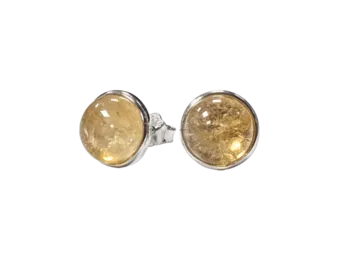 Orecchini in argento 925 con citrino naturale AA 8mm