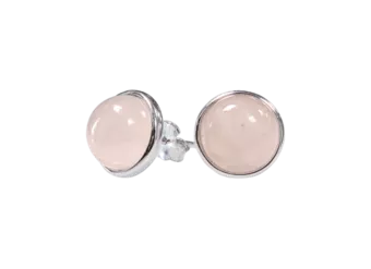 Orecchini in argento 925 con quarzo rosa AA 8 mm