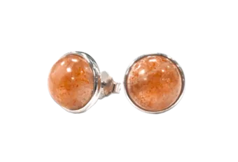 Orecchini in argento 925 con pietra solare AA 8 mm