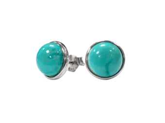 Orecchini in Argento 925 con Turchenite da 8mm