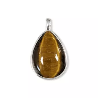 Ciondolo goccia occhio di tigre in argento 925 AA 23.5 mm