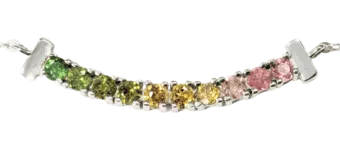 Collana in Argento 925 Tormalina Multicolor Sfaccettata AA 3mm