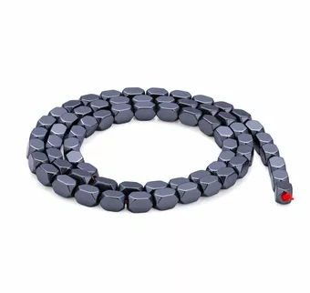 Perline distanziatrici rettangolari arrotondate in ematite – 3,7×5,5 mm