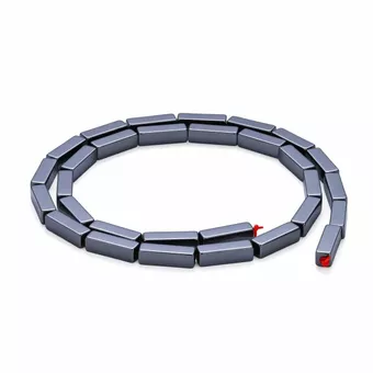 Perline distanziatrici rettangolari in ematite – 3,7×12,4 mm