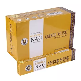 Incenso Vijayshree Golden Nag Ambra Muschio 15g