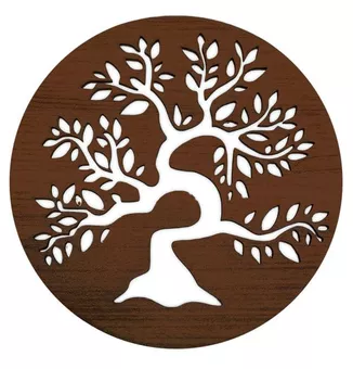 Cartello magnetico in legno con albero della vita da 18 cm per HMD999