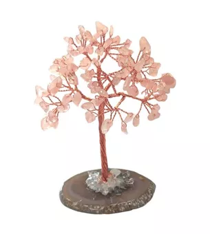Albero della Vita Quarzo rosa su agata 12-13 cm