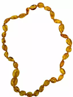 Collana Baby Pop, ambra baltica color miele, 28 cm