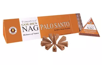 Coni d’incenso backflow Vijayshree Golden Nag Palo Santo 12 pz