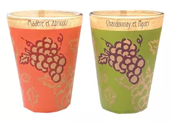 Confezione da 2 Candele Maroma in Vetro Madeira e Albicocche - Chardonnay e Fichi 70g
