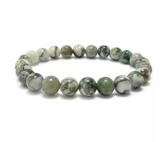 Braccialetto Agata Albero A Perle 8 mm
