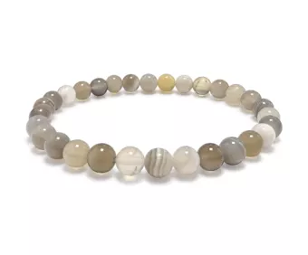 Bracciale in Agata del Botswana A Perle 6 mm