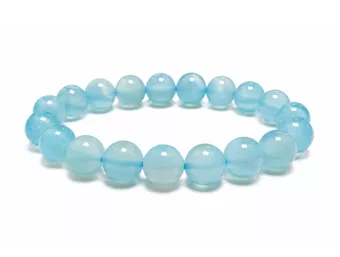 Bracciale Agata Blu Riscaldata AA perle 8mm