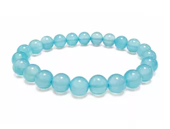 Bracciale Agata Blu Riscaldata AA perle 8mm