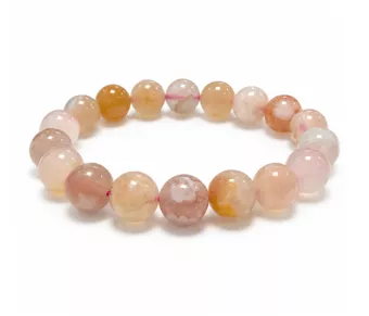 Bracciale Agata Fiore di Ciliegio A perle 10mm