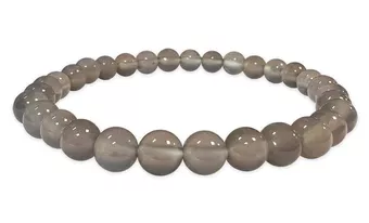 Bracciale in Agata Grigia A Perle 6 mm