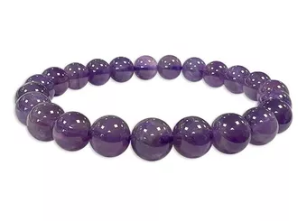Bracciale Ametista AA perle 8-9mm