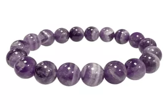 Bracciale in Ametista Striata A perle 10mm