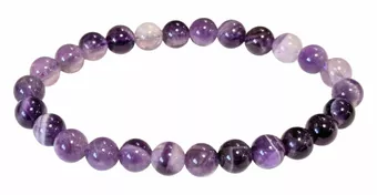 Bracciale in Ametista Striata A perle 7.5-8.5mm