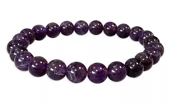 Bracciale in Ametista Uruguay A perle 7.5-8.5mm