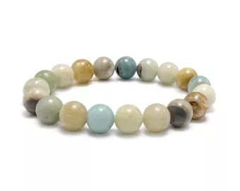 Bracciale in Amazzonite Multicolore A perle 10mm