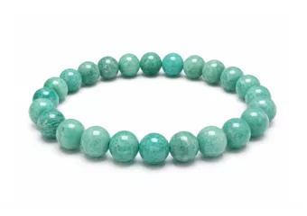 Bracciale in Amazzonite Perù AA perle 8-9mm
