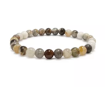 Bracciale in Agata Piuma AB Perle 6 mm