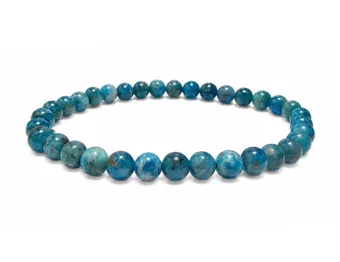 Bracciale in Apatite Blu A con Perle da 6mm