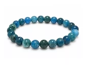 Bracciale in Apatite Blu A Perle 8-9 mm