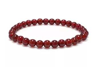 Bracciale in Agata Rossa A Perle 6 mm